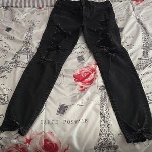 American Eagle Outfitters Black Ripped Skinny Jeans